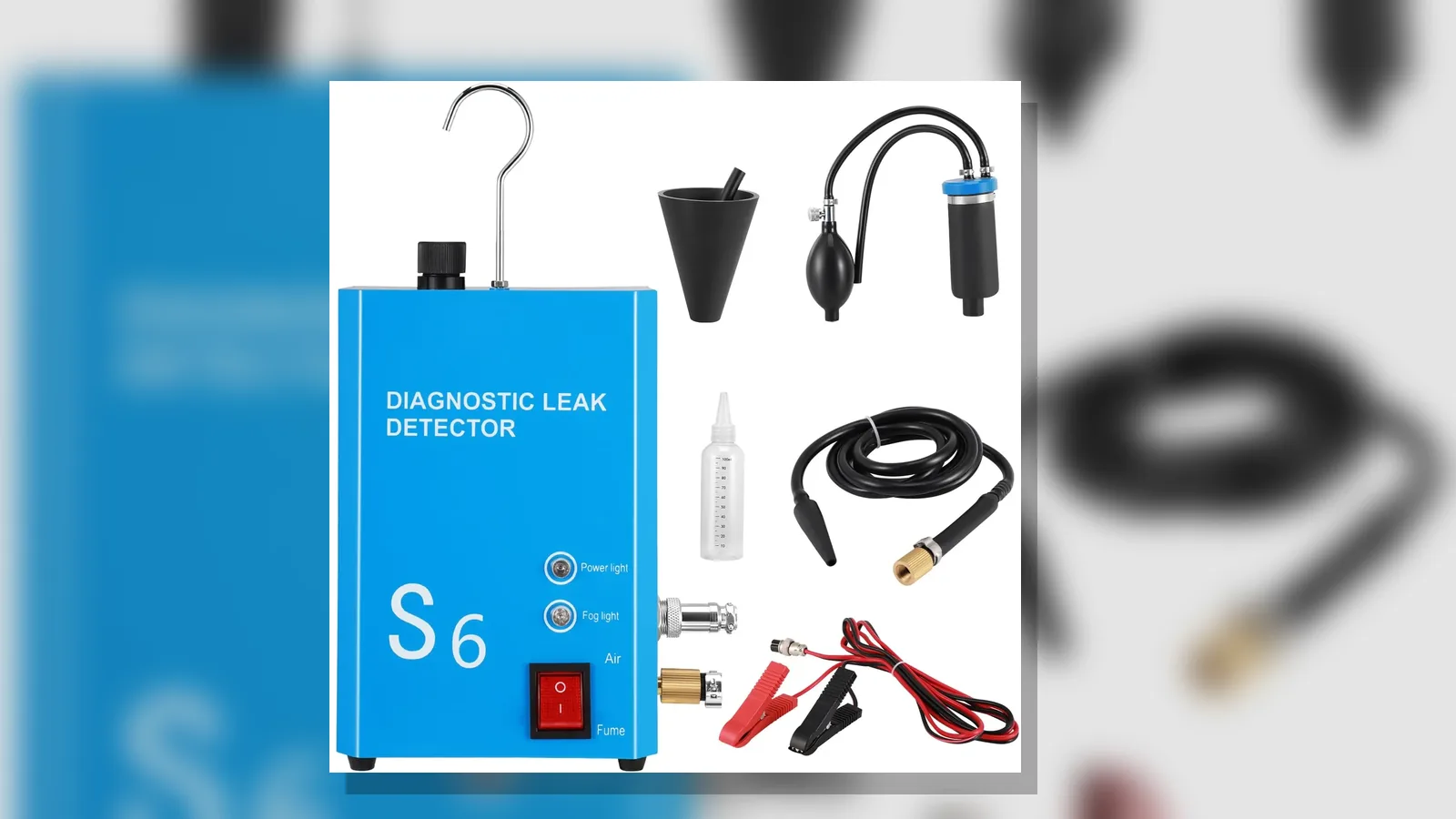 EVAP smoke test safety checklist beside a vehicle engine bay
