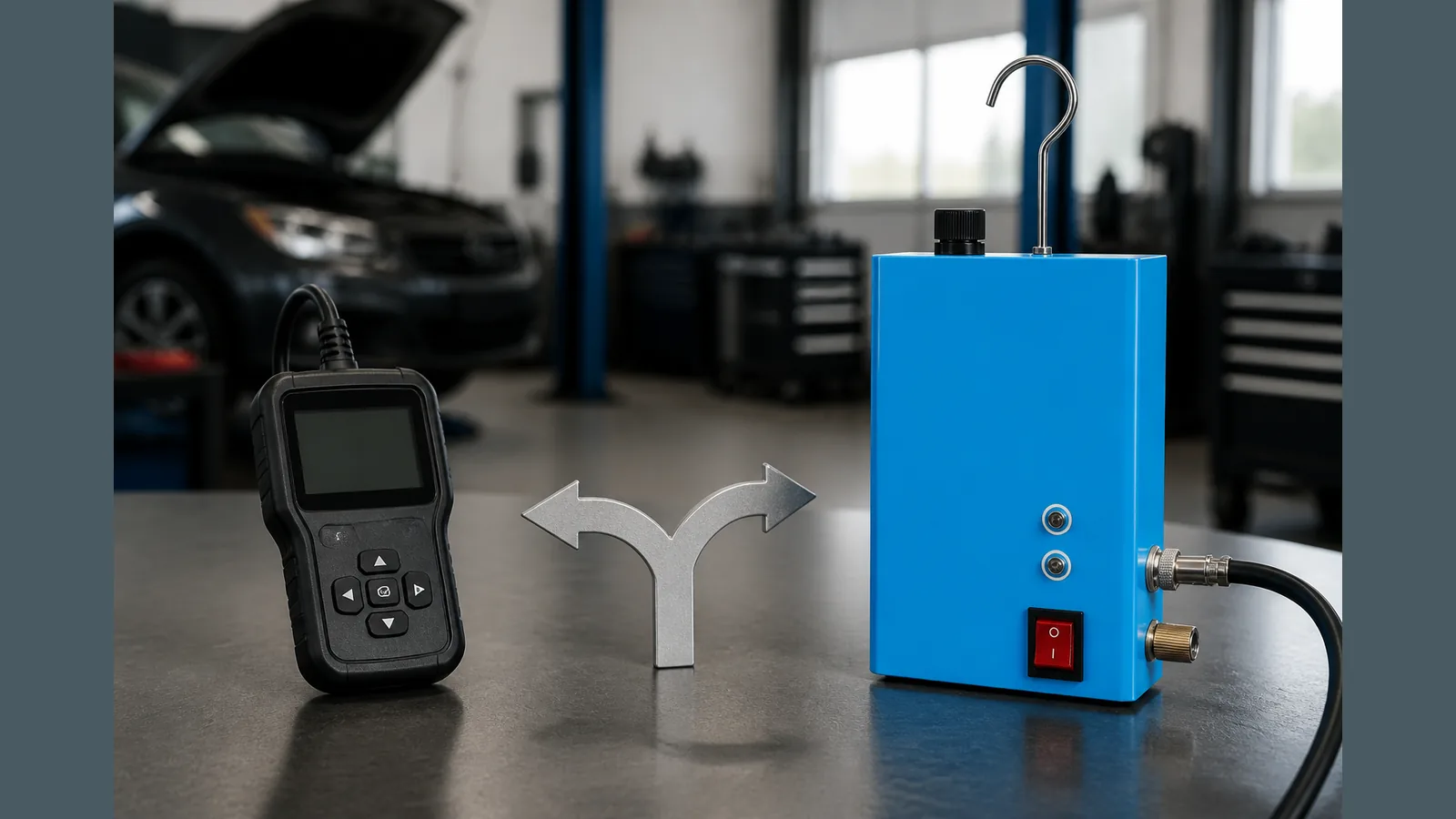 Comparison of an EVAP scan tool test and a smoke leak test